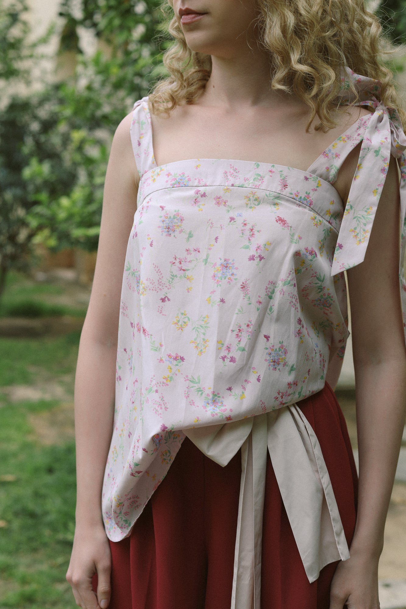 T333 Silk top, pink