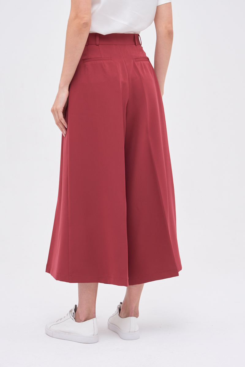 Wide-Leg Trousers – Model P307 Wine color