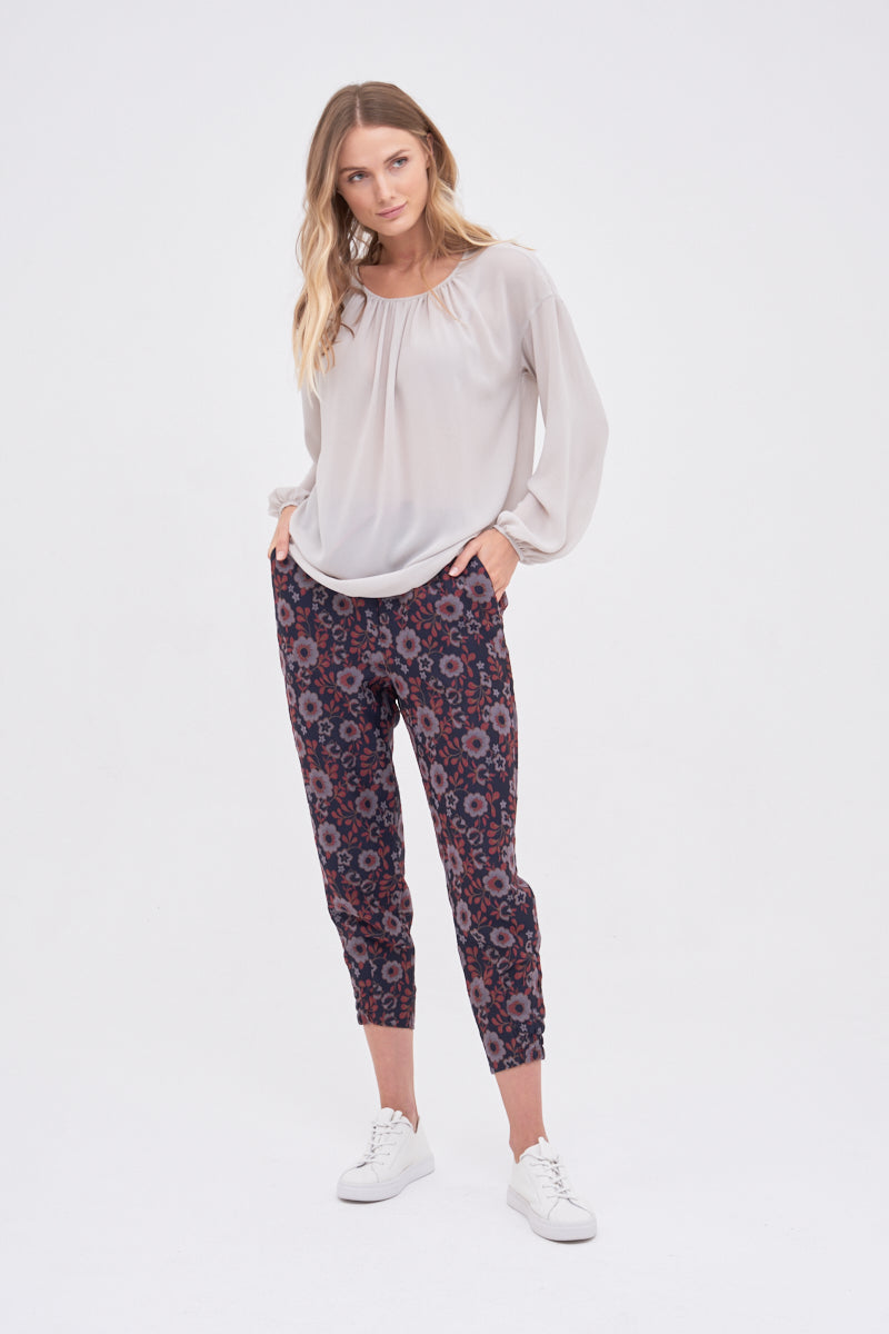 Silver Loose-Fit Blouse in 100% Natural Silk Model B275